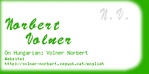 norbert volner business card